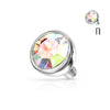 Top top ball with zirconia bezel setting Internally Threaded