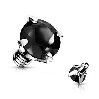 Top top round zirconia prong setting Internally Threaded