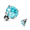 Top top round zirconia prong setting Internally Threaded