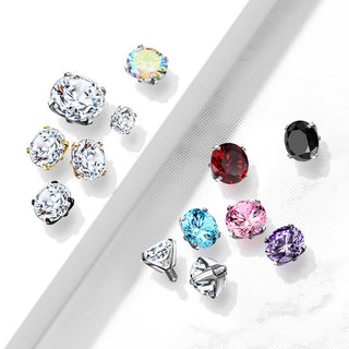 Top top round zirconia prong setting Internally Threaded