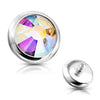 Top Top flat round zirconia bezel setting Internally Threaded