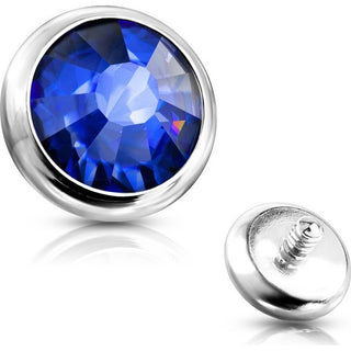 Top Top flat round zirconia bezel setting Internally Threaded