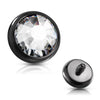 Top Top flat round zirconia bezel setting Internally Threaded