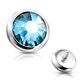 Top Top flat round zirconia bezel setting Internally Threaded