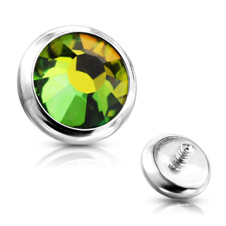 Top Top flat round zirconia bezel setting Internally Threaded