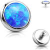 Top top flat round opal bezel setting Internally Threaded