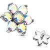 Top top flower zirconia prong setting Internally Threaded