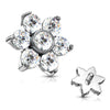 Top top flower zirconia prong setting Internally Threaded