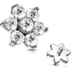 Top top flower zirconia prong setting Internally Threaded