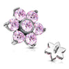 Top top flower zirconia prong setting Internally Threaded