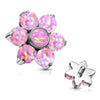 Top top flower opal prong setting Internally Threaded