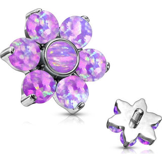 Top top flower opal prong setting Internally Threaded