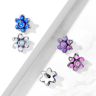 Top top flower opal prong setting Internally Threaded