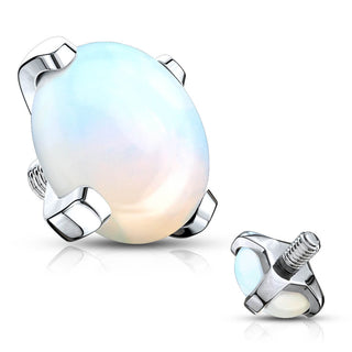Top top semi-precious stone prong setting Internally Threaded