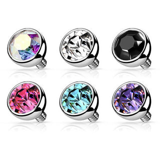 Titanium Top top ball zirconia bezel setting Internally Threaded
