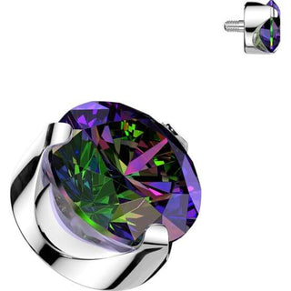 Titanium Top top round zirconia prong setting Internally Threaded