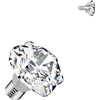 Titanium Top top heart zirconia prong setting Internally Threaded