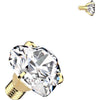 Titanium Top top heart zirconia prong setting Internally Threaded