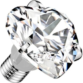 Titanium Top top heart zirconia prong setting Internally Threaded