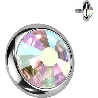 Titanium Top top round zirconia bezel setting Internally Threaded