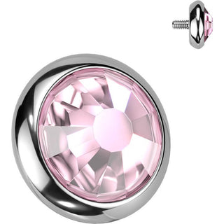 Titanium Top top round zirconia bezel setting Internally Threaded