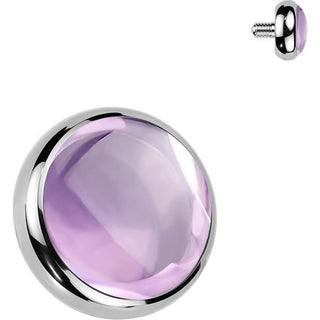 Titanium Top top natural stone bezel setting Internally Threaded