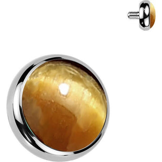 Titanium Top top natural stone bezel setting Internally Threaded