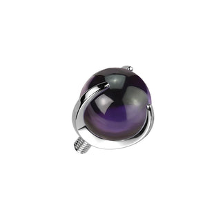 Titanium Top top ball semi-precious stone Internally Threaded