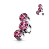 Titanium top 3 zirconias bezel setting Internally Threaded