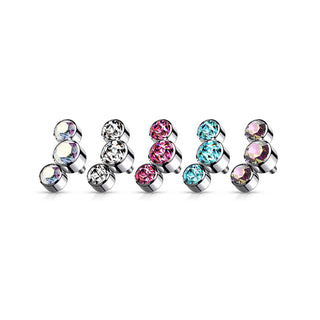 Titanium top 3 zirconias bezel setting Internally Threaded
