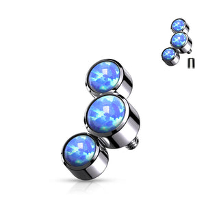 Titanium top 3 opal bezel setting Internally Threaded