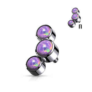 Titanium top 3 opal bezel setting Internally Threaded
