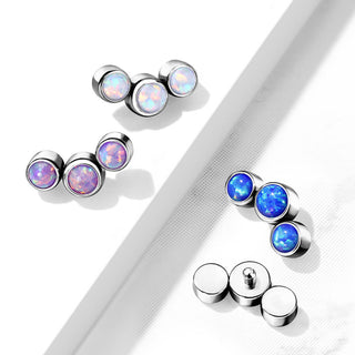 Titanium top 3 opal bezel setting Internally Threaded