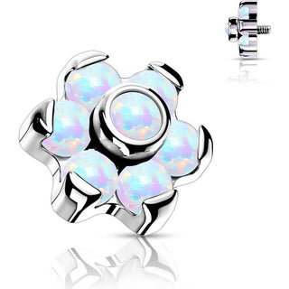 Titanium Top Top Flower Opal Internally Threaded