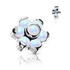 Titanium Top Flower Opal Internally Threaded
