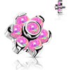 Titanium Top Top Flower Opal Internally Threaded