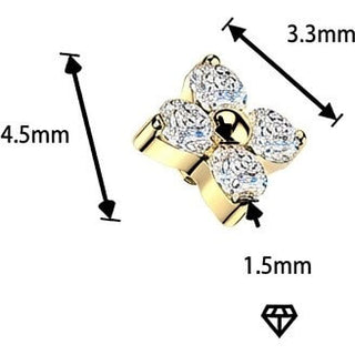 Titanium Top Top 4 Zirconia Flower Internally Threaded
