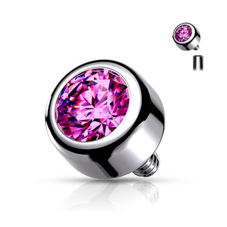 Titanium top zirconia bezel setting Internally Threaded