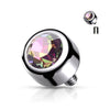 Titanium top zirconia bezel setting Internally Threaded