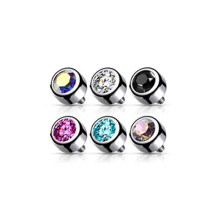 Titanium top zirconia bezel setting Internally Threaded