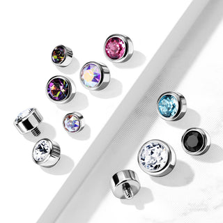 Titanium top zirconia bezel setting Internally Threaded