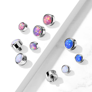 Titanium Top Opal Round Internally Threaded