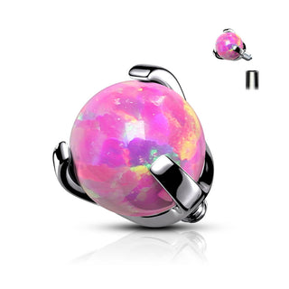 Titanium Top to ball opal claw setting Internally Threaded