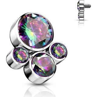 Titanium Top top 4 zirconias bezel setting Internally Threaded
