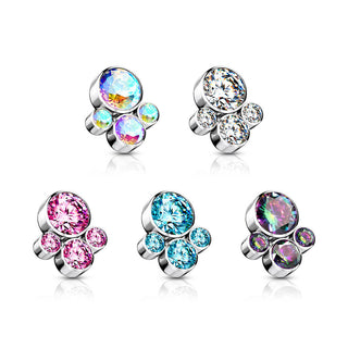 Titanium Top top 4 zirconias bezel setting Internally Threaded
