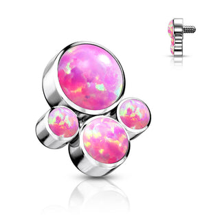 Titanium Top top 4 opals bezel setting Internally Threaded