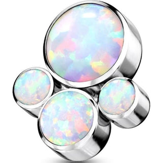 Titanium Top top 4 opals bezel setting Internally Threaded