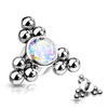 Titanium top zirconia bezel setting beaded balls Internally Threaded