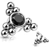 Titanium Top top zirconia bezel setting beaded balls Internally Threaded