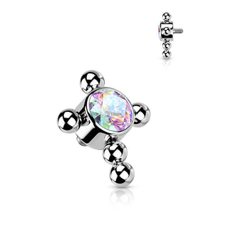 Titanium Top top cross zirconia beaded balls Internally Threaded